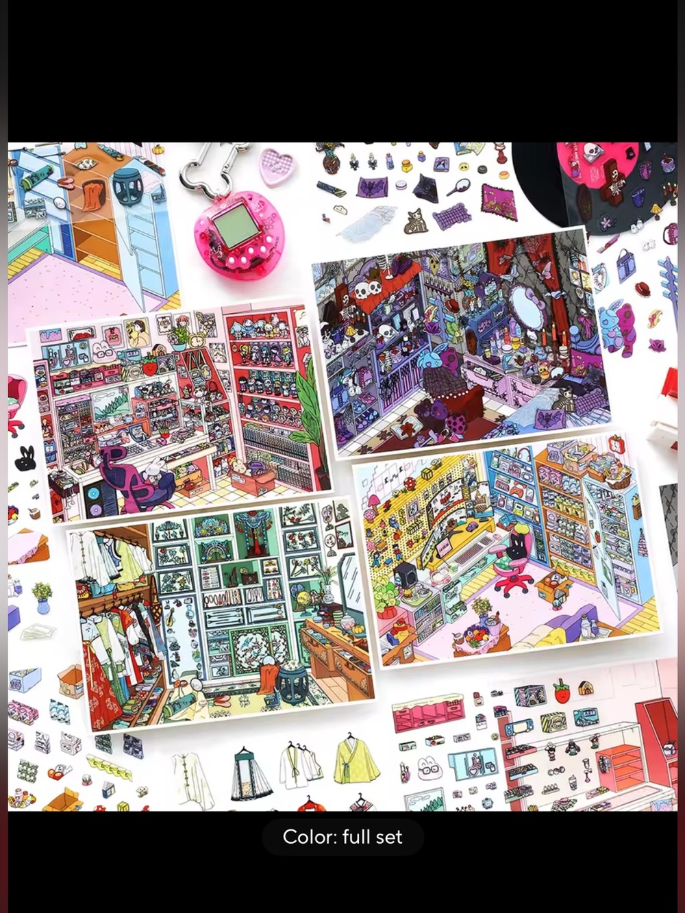 Kawaii cabin DIY 3D sticker scene